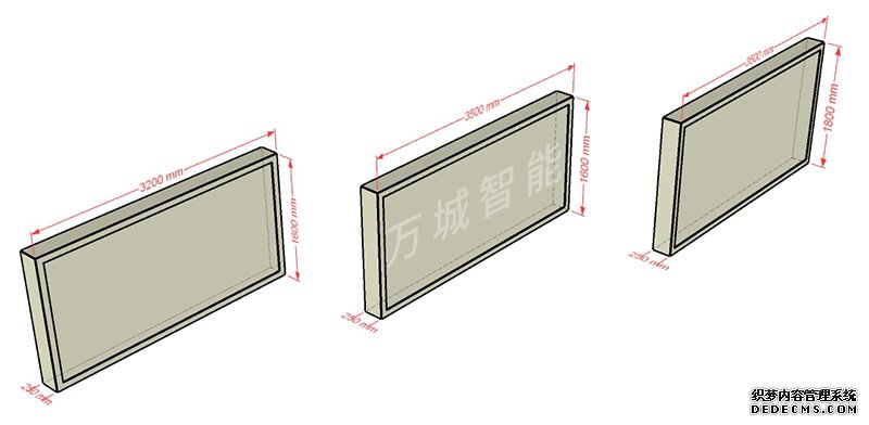 三種常規候車亭燈箱尺寸3D效果設計圖片